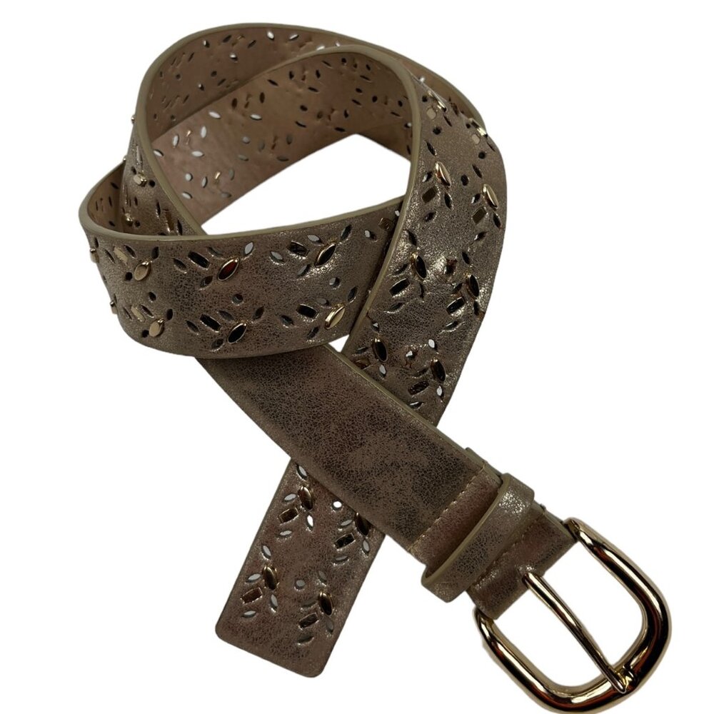 Target Gold Metallic Cutout Belt Adornments Goldtone Buckle Manmade Size Medium